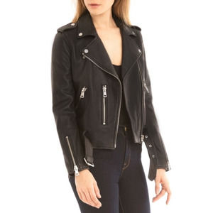 Bagatelle NYC Leather Jacket Classic Black Women's Sz S NEW NWT N58